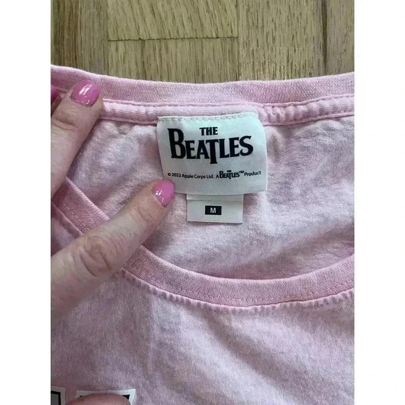 Beatles All You Need is Love Skinny‎ Fit Tee Shirt, Medium, Pink, short sleeve - Picture 5 of 6